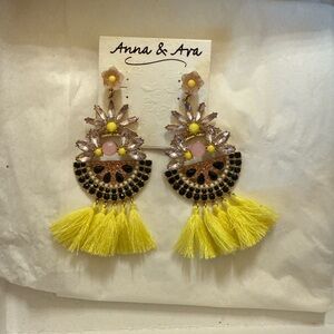 Anna & Ava Gold and Yellow Tassel Earrings